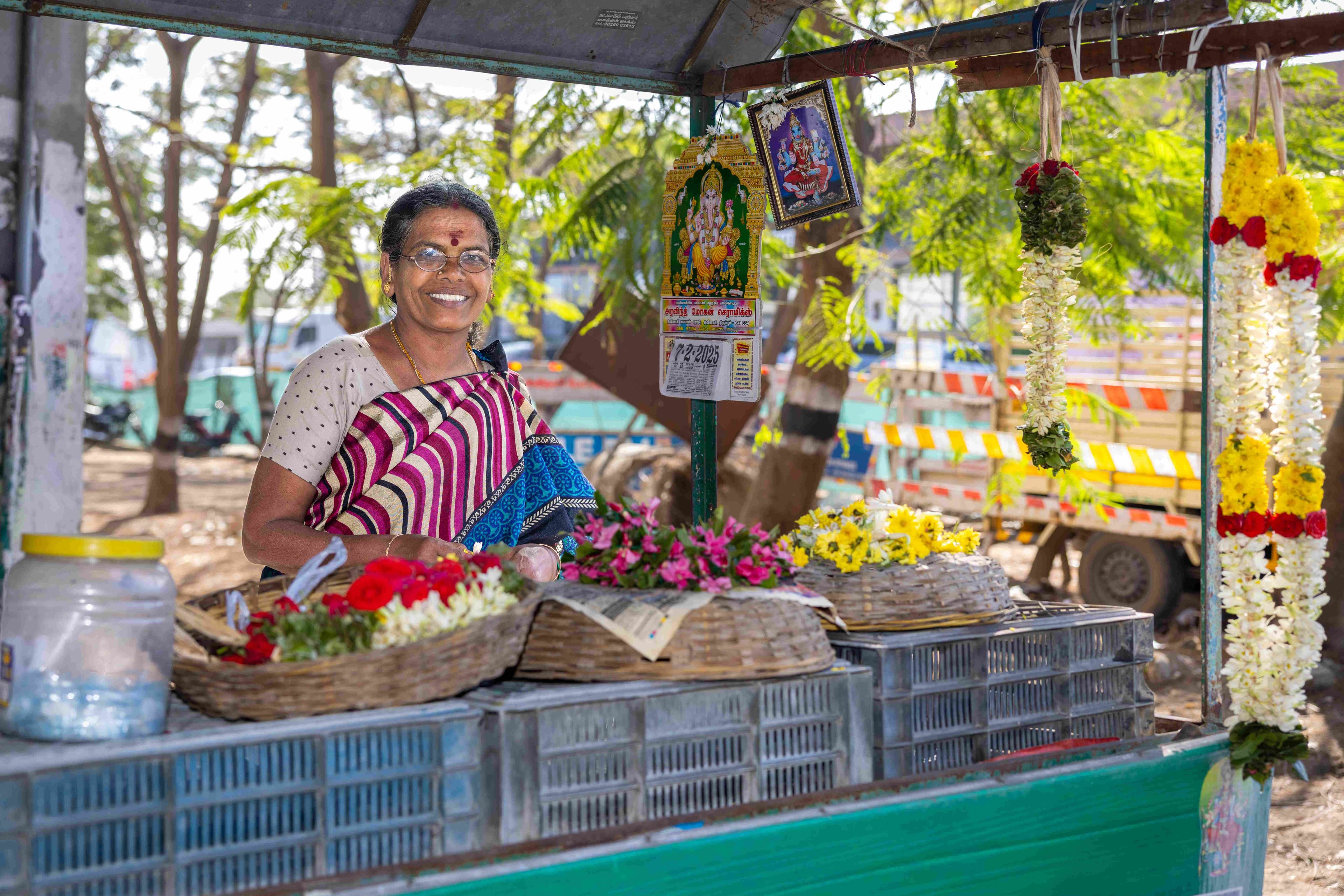 Women seller in a market in India
